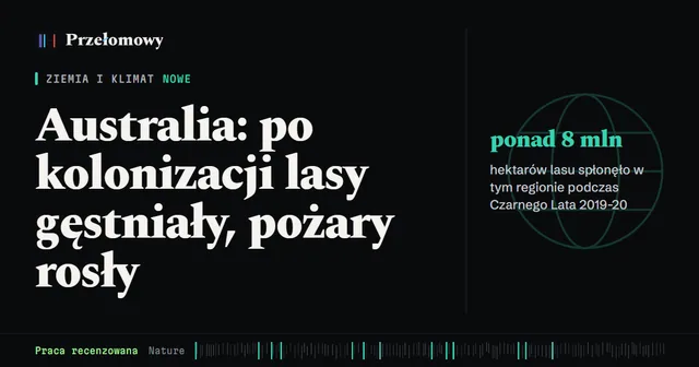 Po 1840 r. australijskie lasy zgęstniały, a pożary się nasiliły - wynika z 1000 lat osadów