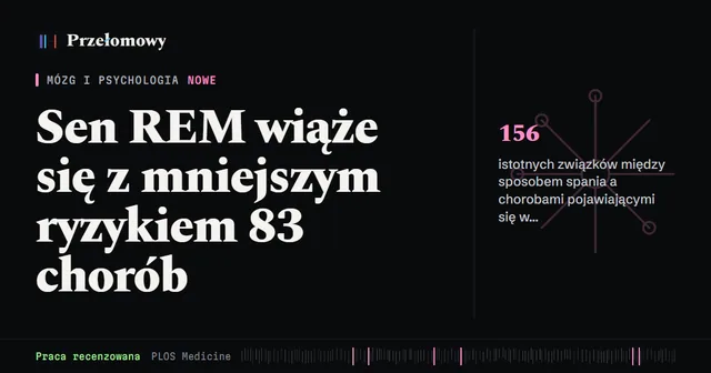 Dłuższy sen REM wiąże się z niższym ryzykiem 83 chorób, najlepiej wypada sen 6-8 godzin